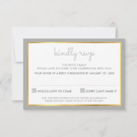 RÉPONSE RSVP RÉPONSE simple rayure motif gris