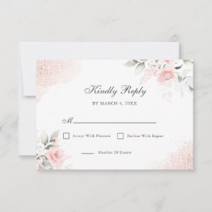 Réponse RSVP Rose Fardée