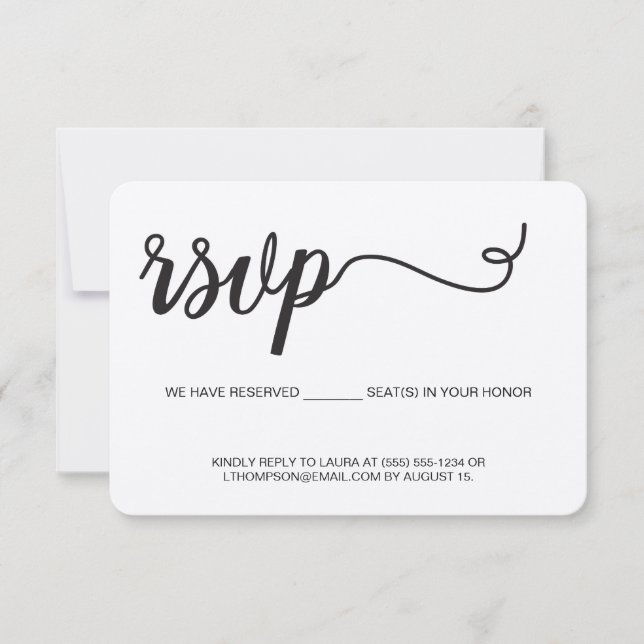 Réponse RSVP rustique sans envoyer de siège réserv (Devant)