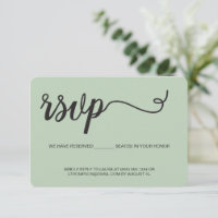 Réponse RSVP vert sauge simple sans réservé par co