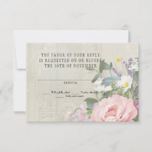 Réponse RSVP Vintage Russe Shiplap Floral Peony