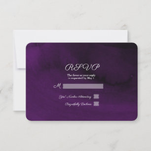 Réponse RSVP Violet Royal Humeur Aquarelle Moderne
