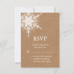 Réponse RSVP Winter Burlap