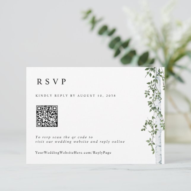 Réponse simple au mariage avec code QR en ligne so (Debout devant)