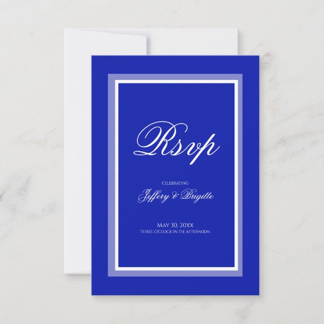 Réponse simple moderne minimaliste mariage bleu  (Devant)