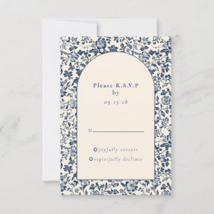 Réponse vintage Blue Floral arc rsvp