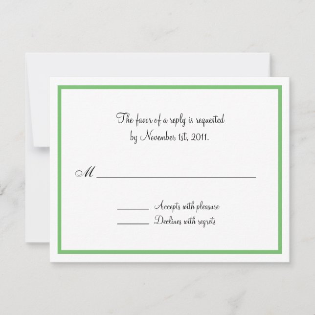 Réponses de plan vert / Cartes RSVP (Devant)
