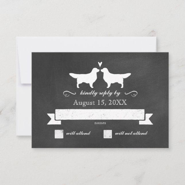 Réponses RSVP de mariage avec silhouettes de Golde (Devant)