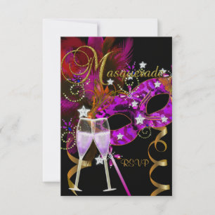 Réponses RSVP Mask. noir or rose 2