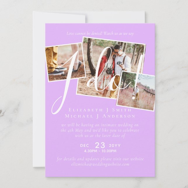 Report mariage Changement de date Réception (Devant)