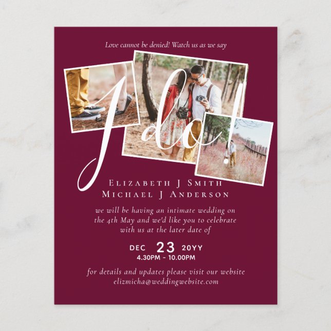 Report mariage Changement de date Réception (Devant)