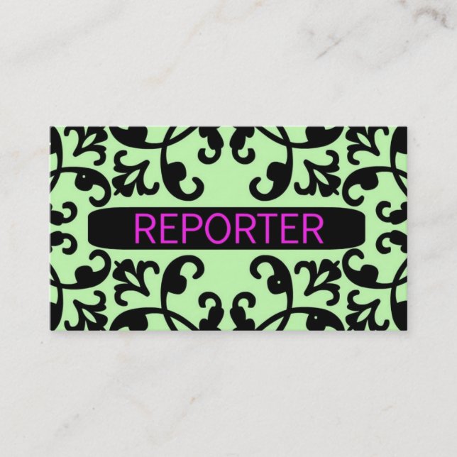 Reporter Damask Carte de visite (Devant)