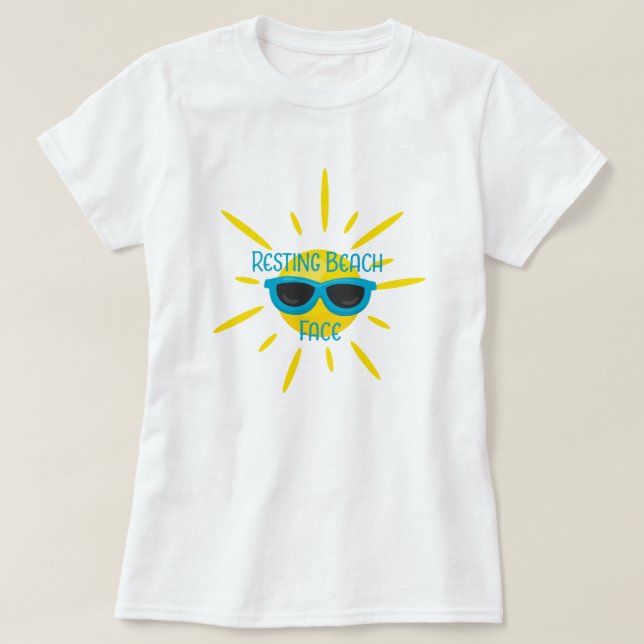 Repos Plage Face Sunglass sur Sun T-Shirt (Design devant)