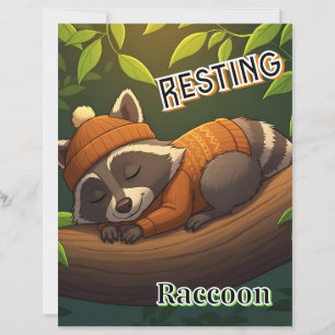 Repose de Raccoon Belle caricature de l'art de l