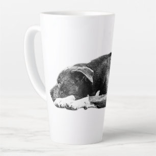 Repose du mélange Pitbull noir et blanc Mug