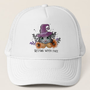 Repose du visage de sorcière - Chat avec Casquette
