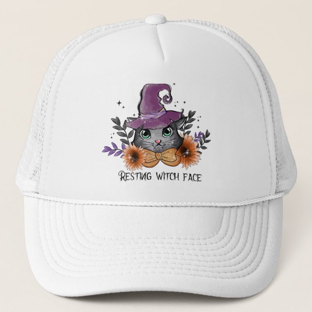 Repose du visage de sorcière - Chat avec Casquette (Devant)