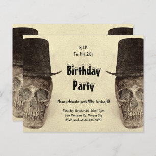 Repose en paix à ses 20 ans Crâne Top Hat Sepia Bu