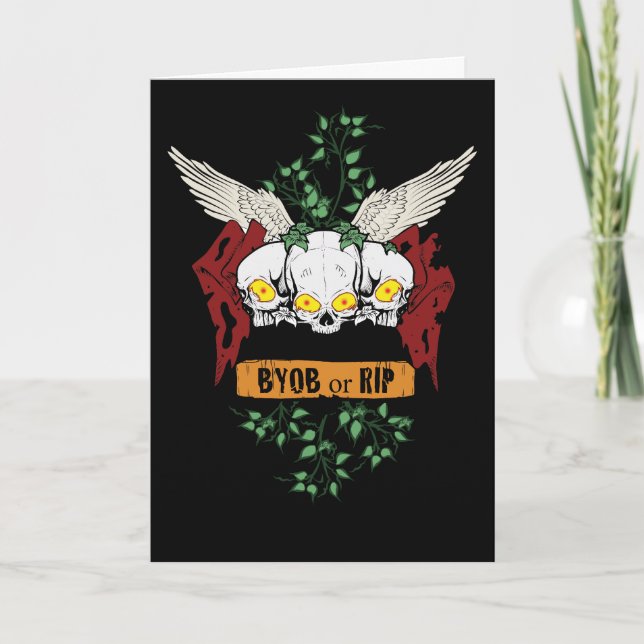 Repose en paix : crânes mal Halloween Invitation a (Devant)