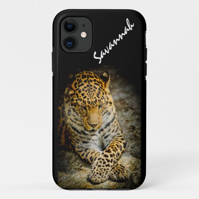 Repose personnalisée Leopard iPhone 5 ou 5S Coque (Dos)