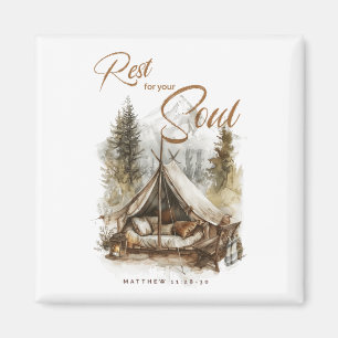 Repose-toi sur ton âme Christian Boho Magnet