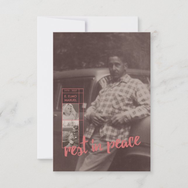 reposer en paix invitations funéraires (Devant)