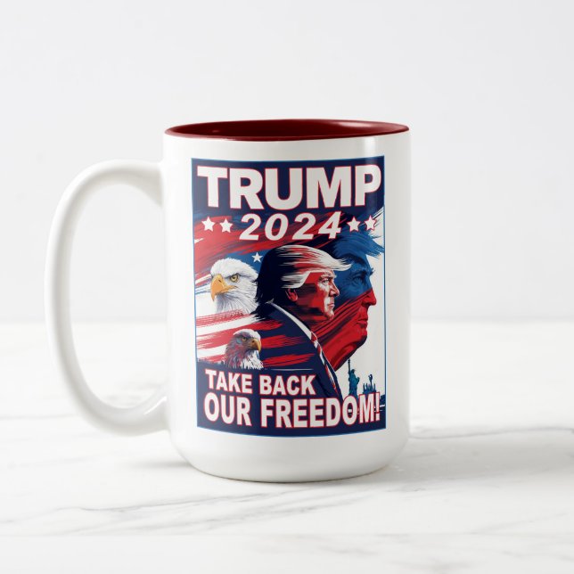 Reprenez notre liberté Trump Patriotique 2024 Mug (Gauche)