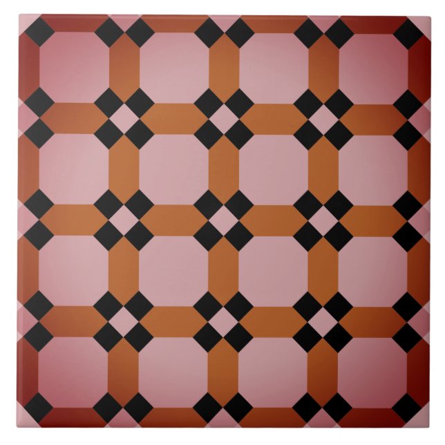 Repro Géométrique Azulejos Mosaïque Carreaux rose (Devant)