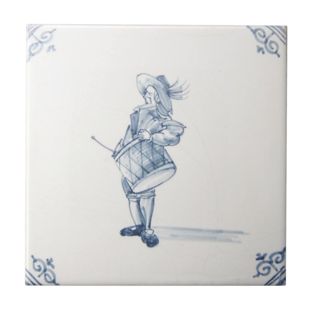 Repro Portugais Drummer Bleu Azulejos Carreaux (Devant)