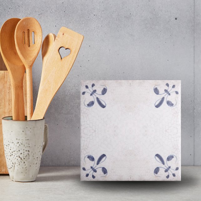 Repro Portugais Simple Bleu Azulejos Carreaux (blue and white Portuguese azulejos tiles)