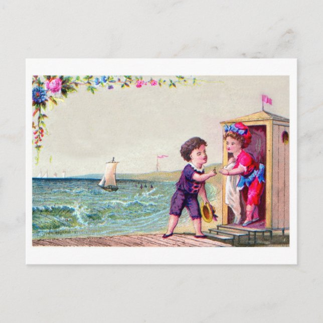 Reproduction de cartes postales vintage Beach (Devant)