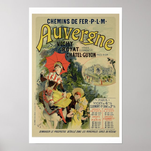 Reproduction d'une affiche annonçant l'Auvergne (Devant)