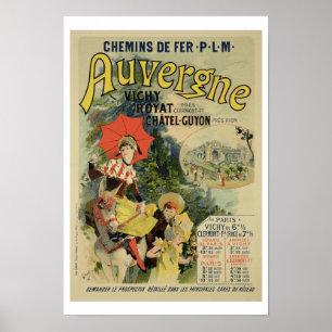 Reproduction d'une affiche publicitaire en Auvergn