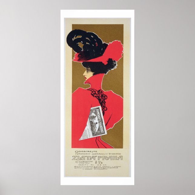 Reproduction d'une affiche publicitaire 'Zlata Pra (Devant)