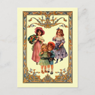 Reproduction vintage Carte postale Enfants Victori