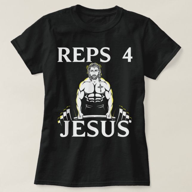 Reps For Jesus - Tshirt drôle d'haltérophilie pour (Design devant)