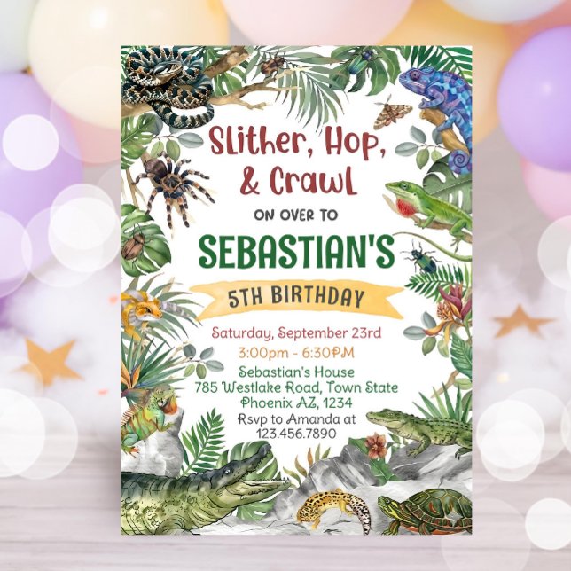 Reptile Birthday Invitation Template, Customizable (Créateur téléchargé)