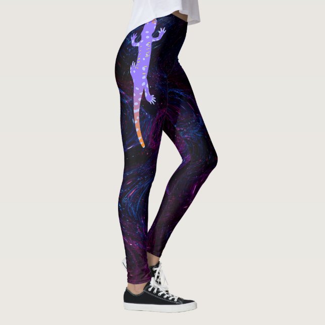 Reptile Inspired vibrant purple gecko Leggings  (Droite)