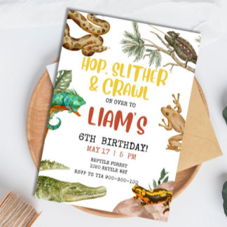 Reptile MODIFIÉ Anniversaire Invitation garçon, Li
