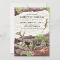 Reptile Show Anniversaire Fête Invitation
