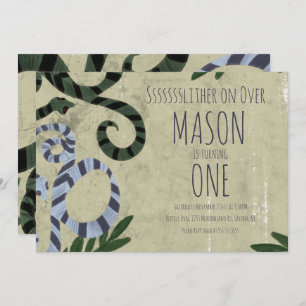 Reptile Snake Art Zoo Anniversaire Fête Invitation