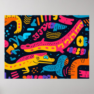Reptiles en couleurs vives Poster