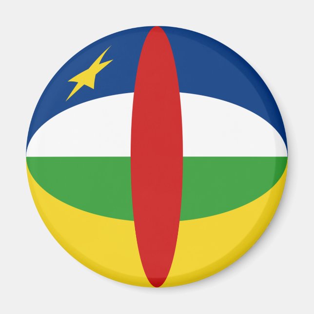 République centrafricaine Fisheye Drapeau Aimant (Devant)