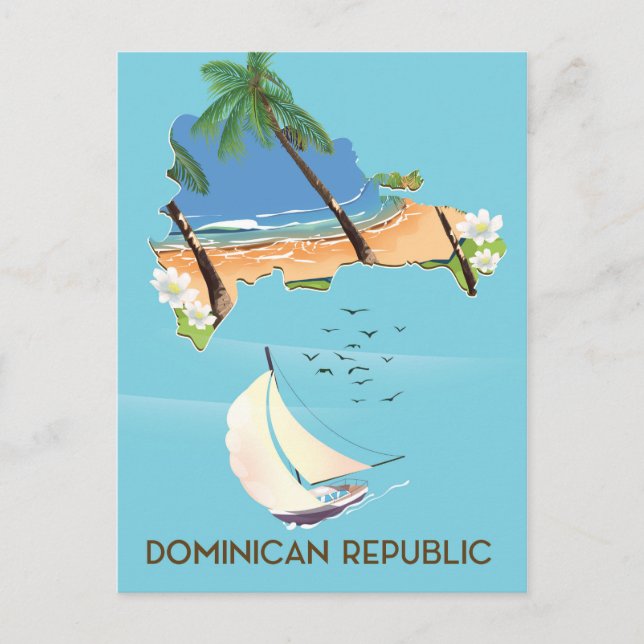 République Dominicaine carte Yacht poster de voyag (Devant)