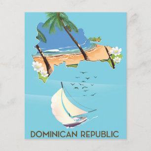 République Dominicaine carte Yacht poster de voyag