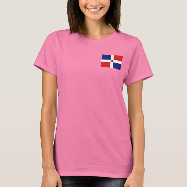 République Dominicaine Drapeau et carte t-shirt (Devant)