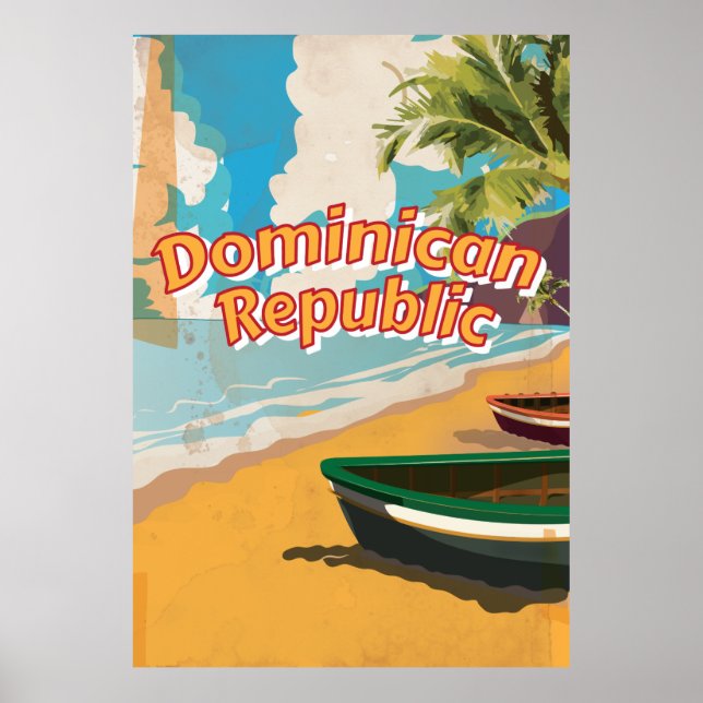 République Dominicaine Vacances Vintages Poster (Devant)