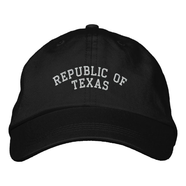 République du Texas Brodé Casquette ajustable noir (Devant)
