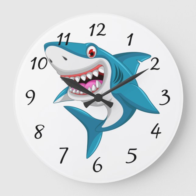 Requin Animé Grande horloge ronde (Recto)