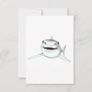 requin aquarelle souriant gris vert océan animal